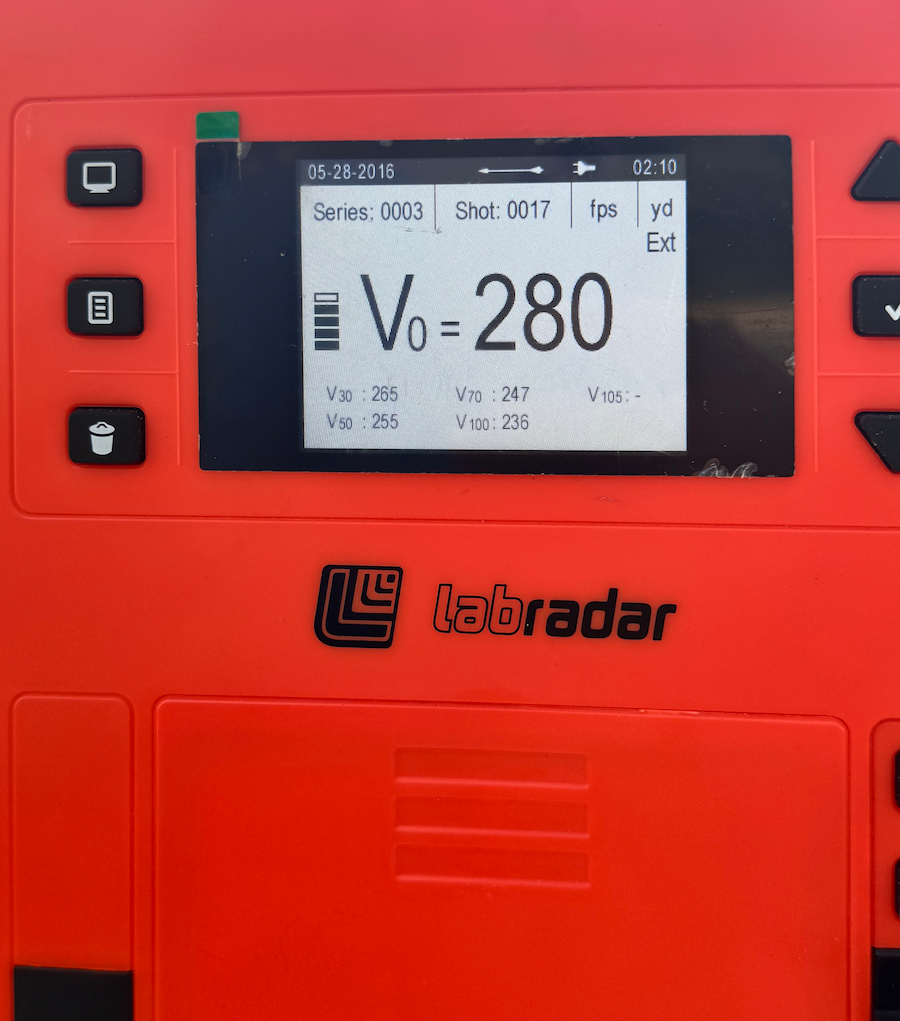 LabRadar doppler cronograph for custom sight tape at Sarasota Archery Academy