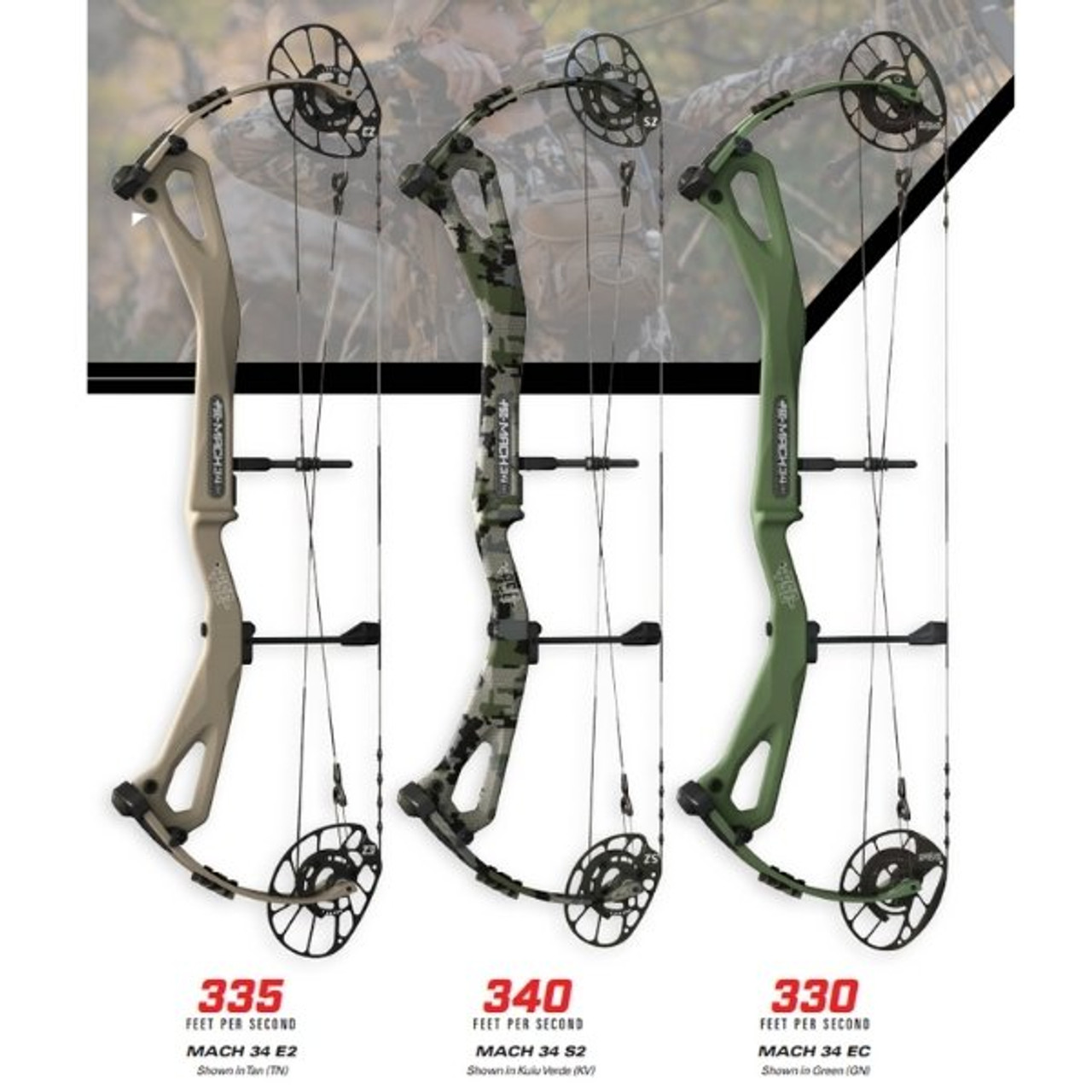PSE Mach Series carbon hunting bows on display at Sarasota Archery Academy