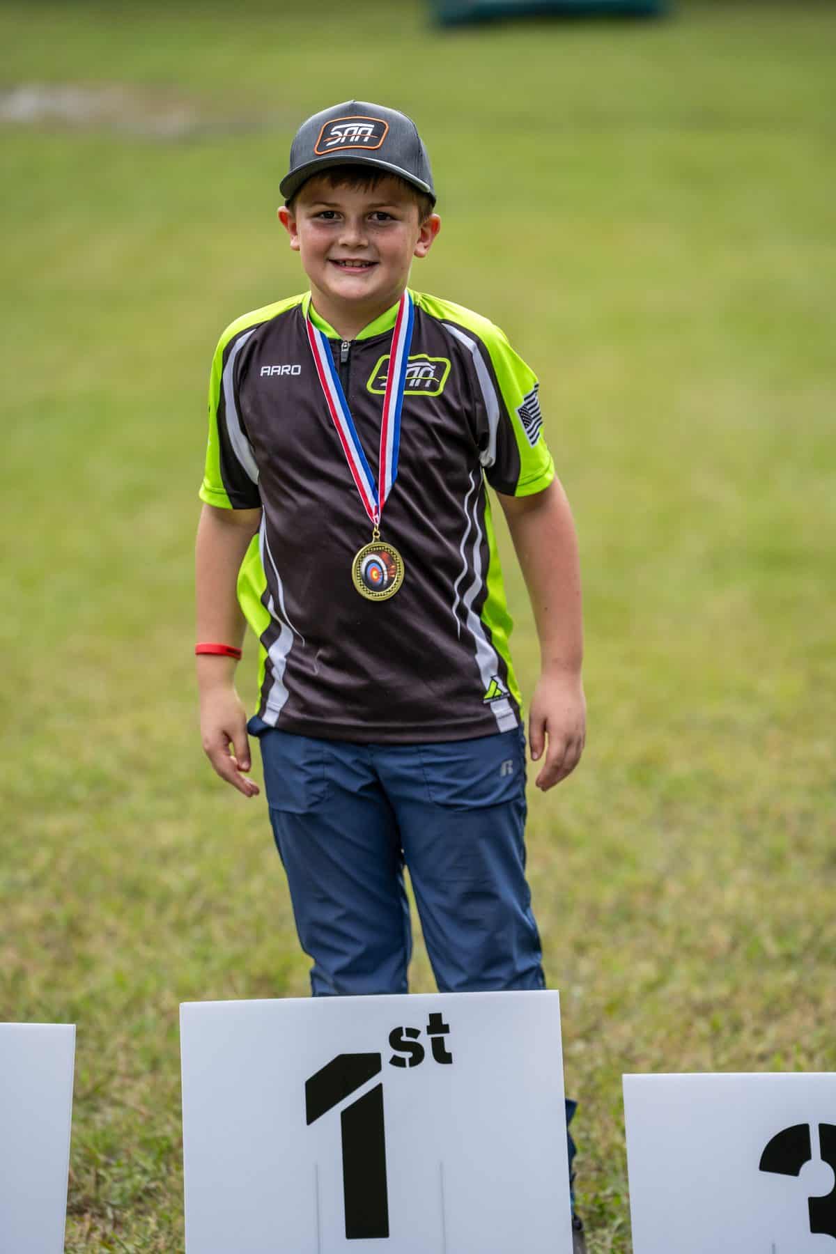 Yeoman-division first place — Sarasota Archery Academy youth archer in Florida